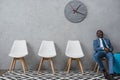 Handsome African american businessman napping in a Royalty Free Stock Photo