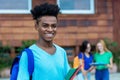 Handsome african american male student with group of international students Royalty Free Stock Photo