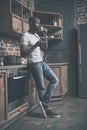 Handsome african american man having his morning coffee Royalty Free Stock Photo