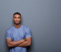 Handsome african american man posing with arms crossed Royalty Free Stock Photo