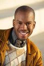 Handsome african american man smiling outdoors Royalty Free Stock Photo