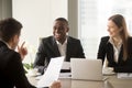 Handsome afro american businessman laughing, having fun on busin Royalty Free Stock Photo