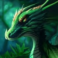 handsome anime dragon on the fantasy magic forest