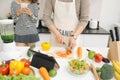 Handsome asian man chopping vegetables in the kitchen Royalty Free Stock Photo