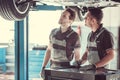 Handsome auto service workers Royalty Free Stock Photo