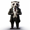 Handsome Badger In A Suit: Photorealistic Forestpunk Character Design