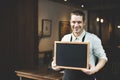 Handsome Barista Coffee Shop Smiling Concept