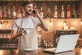 Handsome barista working