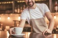 Handsome barista working