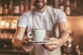 Handsome barista working