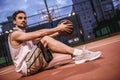 Handsome basketball player Royalty Free Stock Photo