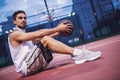 Handsome basketball player Royalty Free Stock Photo