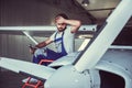 Mechanic and aircraft Royalty Free Stock Photo