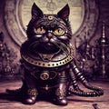 Steampunk Portrait Cat with generative AI technology