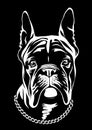 Handsome Black French Bulldog Logo. Series in Black White style.