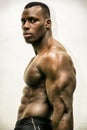 Handsome black male bodybuilder posing in studio shot Royalty Free Stock Photo