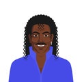 Handsome black man with retro hairstyle long curly hair