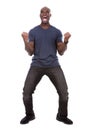 Handsome black man screaming with excitement Royalty Free Stock Photo