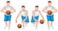 Basketball Player male dribbling set 2