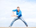 Handsome boy making dance move Royalty Free Stock Photo