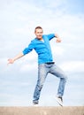 Handsome boy making dance move Royalty Free Stock Photo