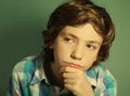 Handsome boy think over difficult question Royalty Free Stock Photo
