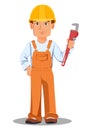 Handsome builder in uniform. Professional construction worker. Royalty Free Stock Photo