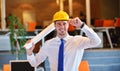 A handsome business construction man on the work site Royalty Free Stock Photo