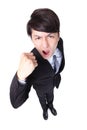 Handsome business man with arms raised in success Royalty Free Stock Photo