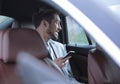 Handsome business man in car. Royalty Free Stock Photo