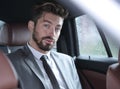 Handsome business man in car. Royalty Free Stock Photo