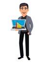 Handsome business man cartoon character Royalty Free Stock Photo