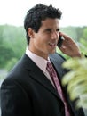 Handsome Business Man on Cell Phone Royalty Free Stock Photo