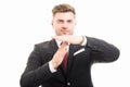 Handsome business man showing time out gesture Royalty Free Stock Photo