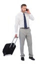 Handsome businessman answering phone Royalty Free Stock Photo