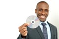 Handsome businessman holding a cd Royalty Free Stock Photo
