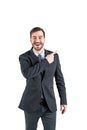 Handsome businessman in suit is posing Royalty Free Stock Photo