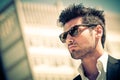Handsome businessman with sunglasses Royalty Free Stock Photo