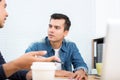 Handsome businessman wearing casual jean shirt in the meeting Royalty Free Stock Photo