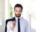 Handsome businessman with white shirt and black tie