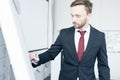 Handsome Businessman at Whiteboard