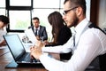 Handsome businessman working with laptop Royalty Free Stock Photo