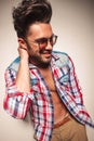 Handsome casual man looking away from the camera Royalty Free Stock Photo