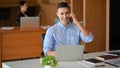 Handsome caucasian businessman investment broker on the phone call Royalty Free Stock Photo