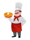 Handsome chef cartoon character. Cheerful cook