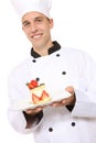 Handsome Chef Cooking Dessert Royalty Free Stock Photo