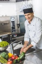 handsome chef washing hands Royalty Free Stock Photo