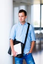 Handsome college student on campus Royalty Free Stock Photo