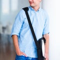 Handsome college student on campus Royalty Free Stock Photo