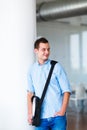 Handsome college student on campus Royalty Free Stock Photo